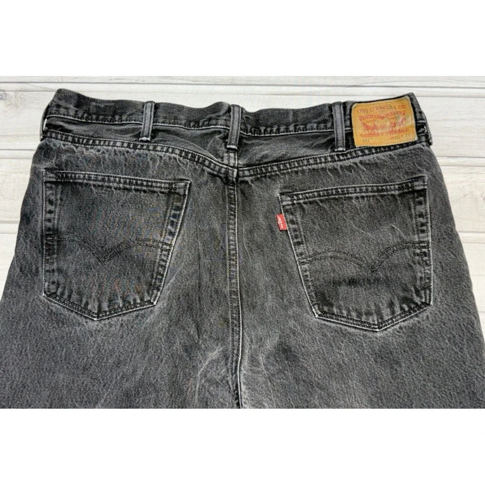 Levis 541 Jeans Mens 38x30 Black White Oak Cone Denim Selvedge Made in USA
